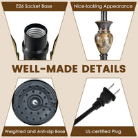 3-Piece Traditional Style Lamp Set - Tangkula