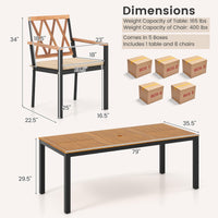 Tangkula 9 Piece Outdoor Patio Dining Set