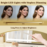 Tangkula Vanity Mirror with Lights 32" x 22" Large Makeup Mirror
