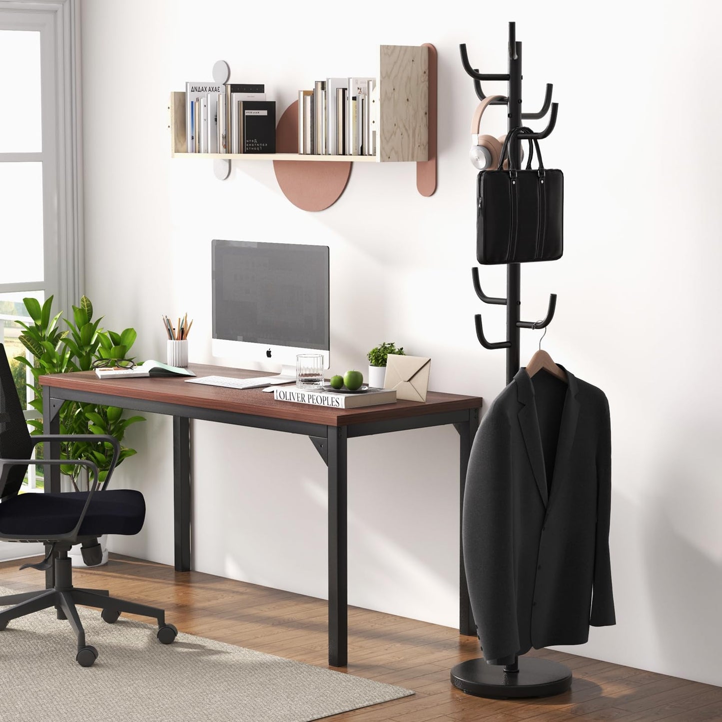Tangkula Coat Rack Freestanding Heavy Duty Metal Coat Tree
