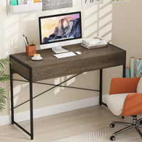 Tangkula Bureau informatique avec 2 tiroirs pour petit espace