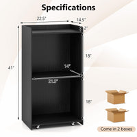 Tangkula Rolling Podium Stand, Mobile Lectern Stand with 2 Shelves & Lockable Wheels