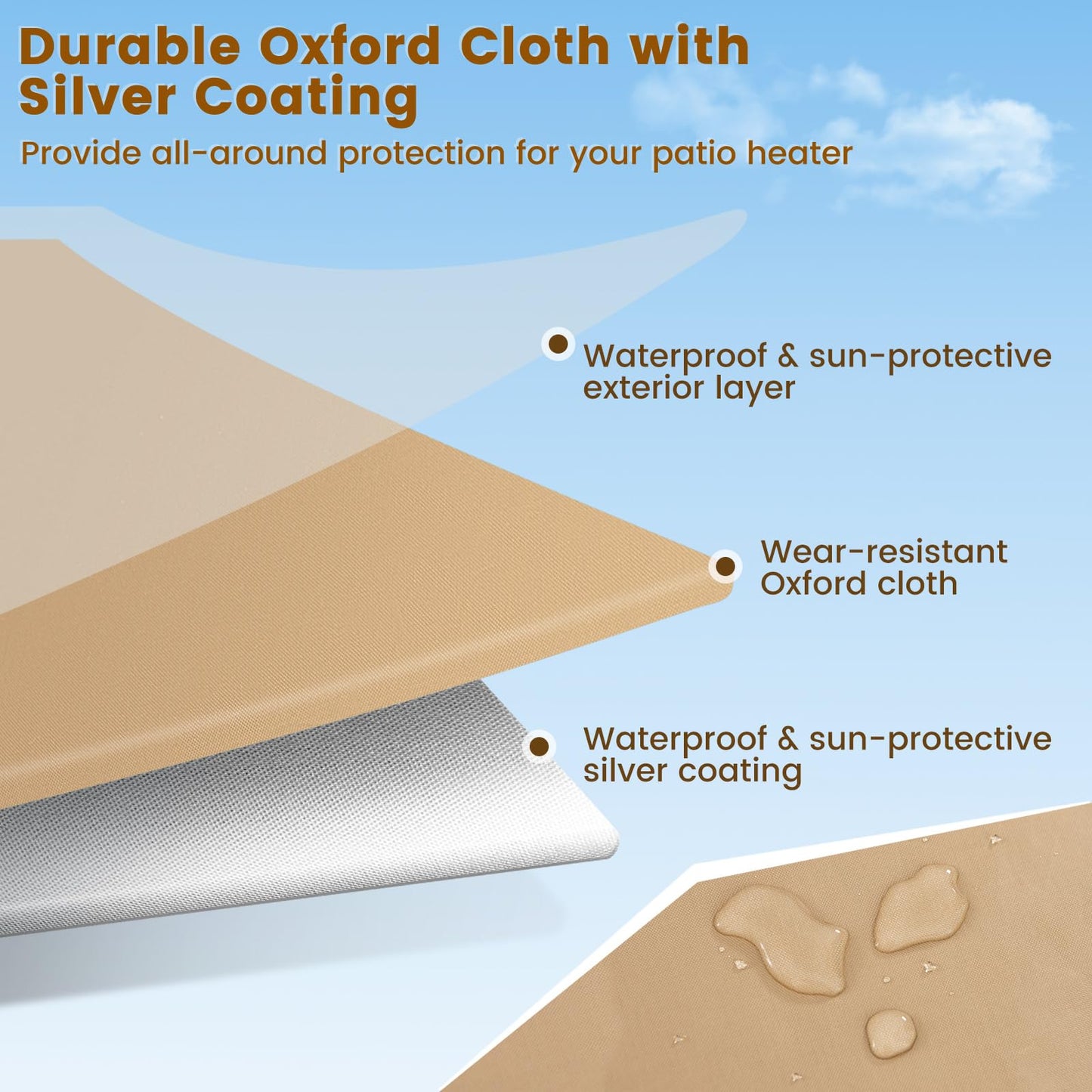 Tangkula Patio Heater Cover with Zipper and Storage Bag