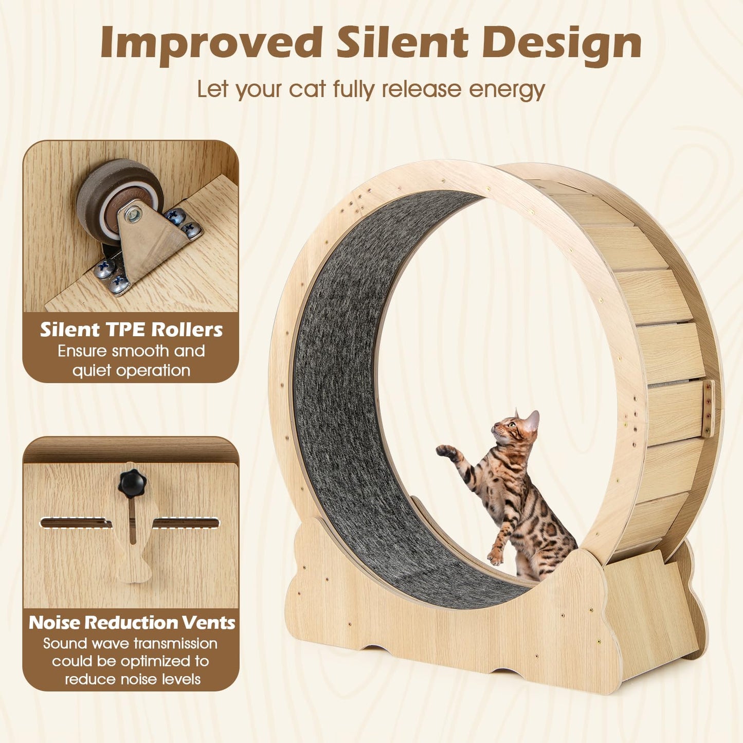 Tangkula Cat Wheel for Indoor Cats for Kitty Fitness