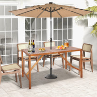 Tangkula Outdoor Rectangle Dining Table for Backyard