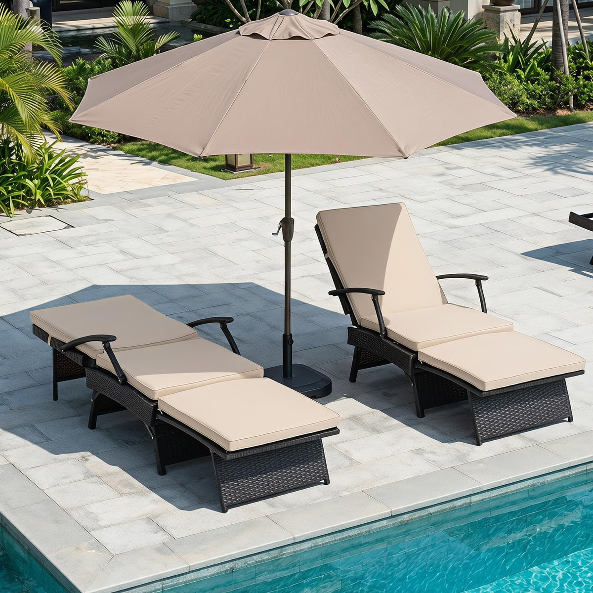Tangkula Folding Wicker Chaise Lounge(1/2)