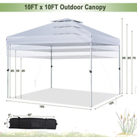 Tangkula 10x10 Ft Pop Up Canopy, Easy Set-up Outdoor Canopy with Center Lock