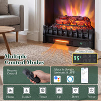 Tangkula 23" WiFi Fireplace Insert Pinewood Set with App and Remote