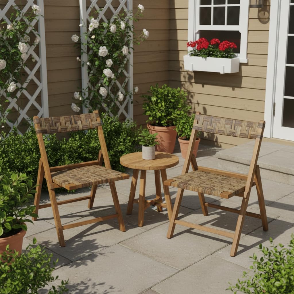 Tangkula Teak Wood Folding Chairs Set of 2/4