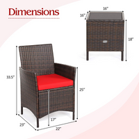 Tangkula 3-Piece Patio Conversation Set