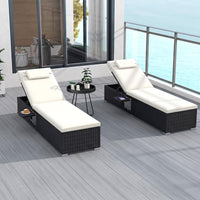 Tangkula Patio Rattan Chaise Lounge