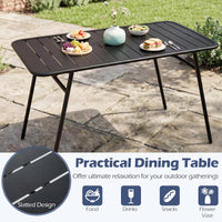 Tangkula 3 Pieces Patio Furniture Set with 2 Benches