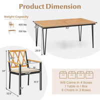 Tangkula 7-Piece Patio Dining Set（Natural & Black）