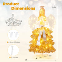 Tangkula 5.2 FT Lighted Angel with Christmas Tree Skirt