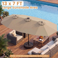Tangkula 13 Ft Solar Patio Umbrella with Multi-Colored Flowing LED Lights
