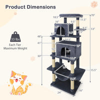 Tangkula 70 Inch Tall Cat Tree with Sisal Scratching Posts