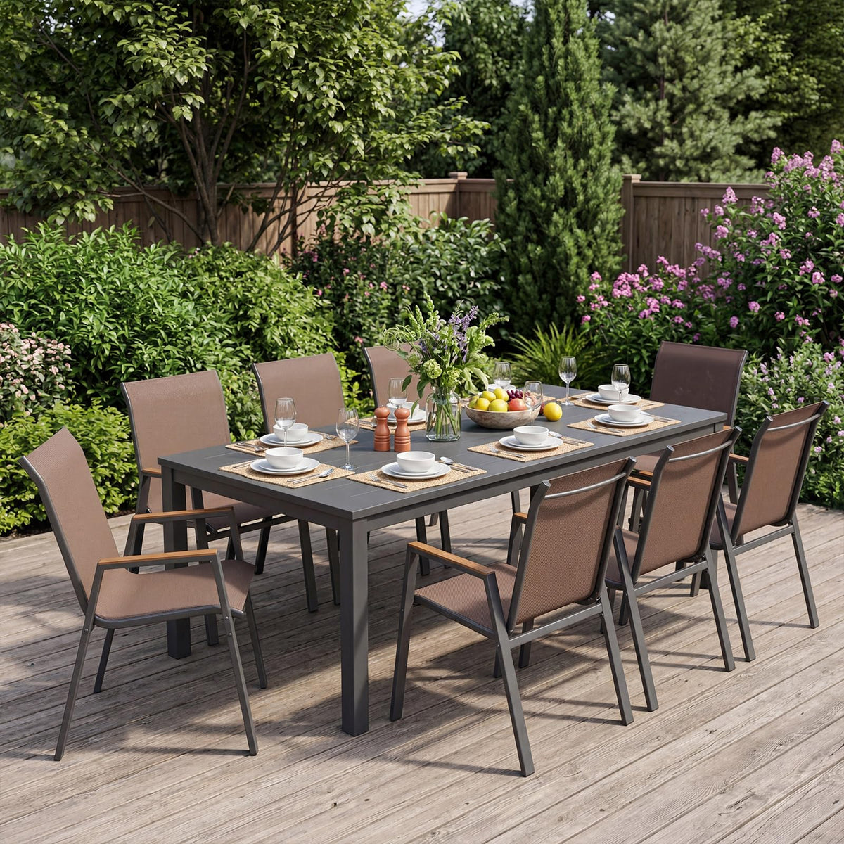 Tangkula Stackable Patio Chairs(4/8)