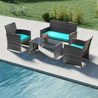 Tangkula 4 Piece Patio Wicker Furniture Set