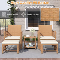 Tangkula Ensemble de 5 meubles de conversation en osier pour jardin