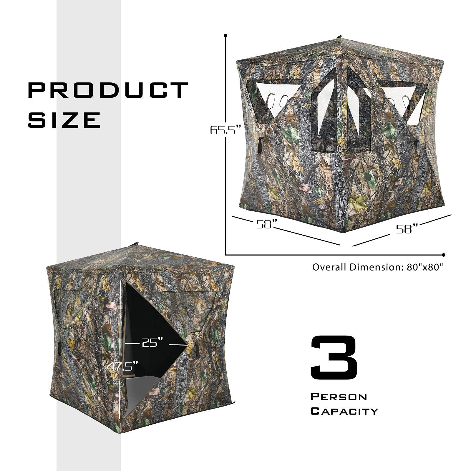 2-3 Person Pop up Ground Blind - Tangkula
