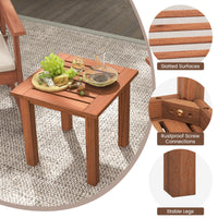 Tangkula 3-Piece Patio Furniture Set, Outdoor Bistro Set w/2 Seat Cushions, Coffee Table
