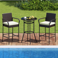 Tangkula 3 Piece Outdoor Bar Set for Porch