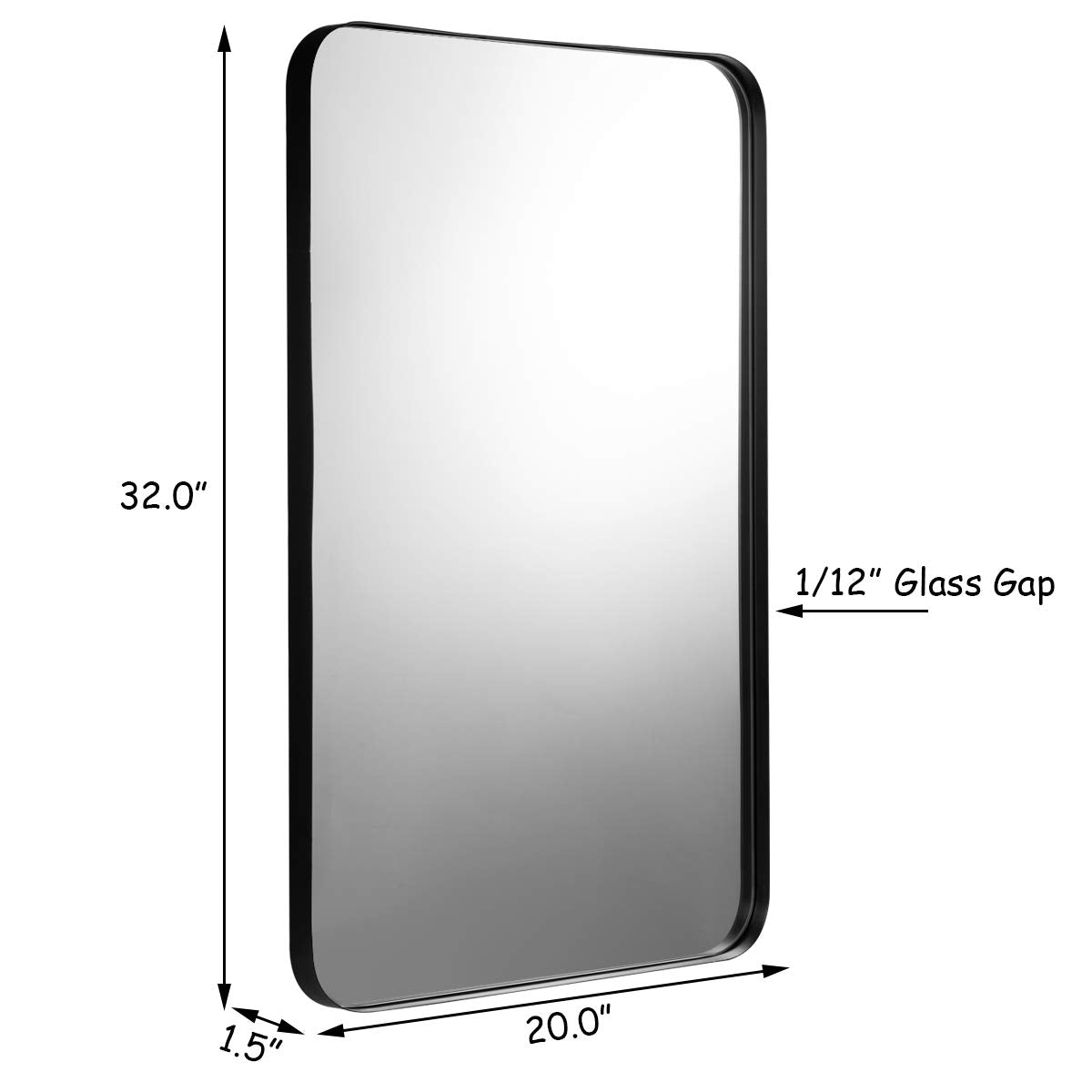 Tangkula 20x32 inch Bathroom Wall Mirror, Rectangular Wall Hanging Mirror
