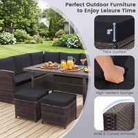 Tangkula 7 Pieces Wicker Patio Furniture Set for Backyard Garden Poolside