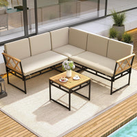 Tangkula L Shaped Outdoor Sectional Sofa Set