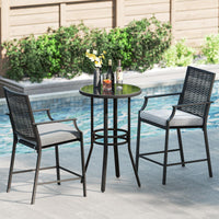 Tangkula Patio Bar Stools（w/Armrest）