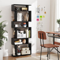Tangkula 6 Tier S Shaped Bookshelf for Study