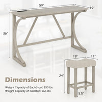 Tangkula 4 Piece Bar Table with Stools for Living Room