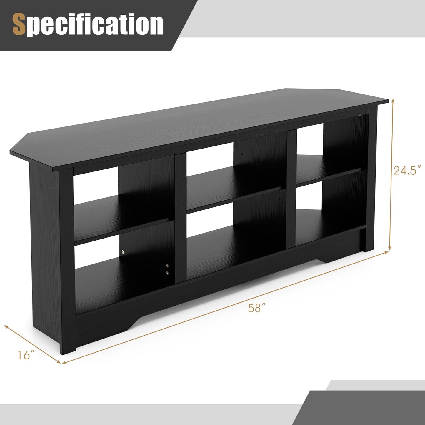 Tangkula Farmhouse TV Stand for TVs up to 65 Inch