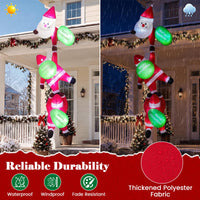 Tangkula 9.2 FT Christmas Inflatable Lighted 3 Hanging Climbing Santa Claus