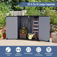 Tangkula 23.5 Cu.ft Outdoor Storage Shed with Floor & Lockable Door