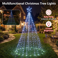 Tangkula 10 FT Outdoor Christmas Tree Star String Lights