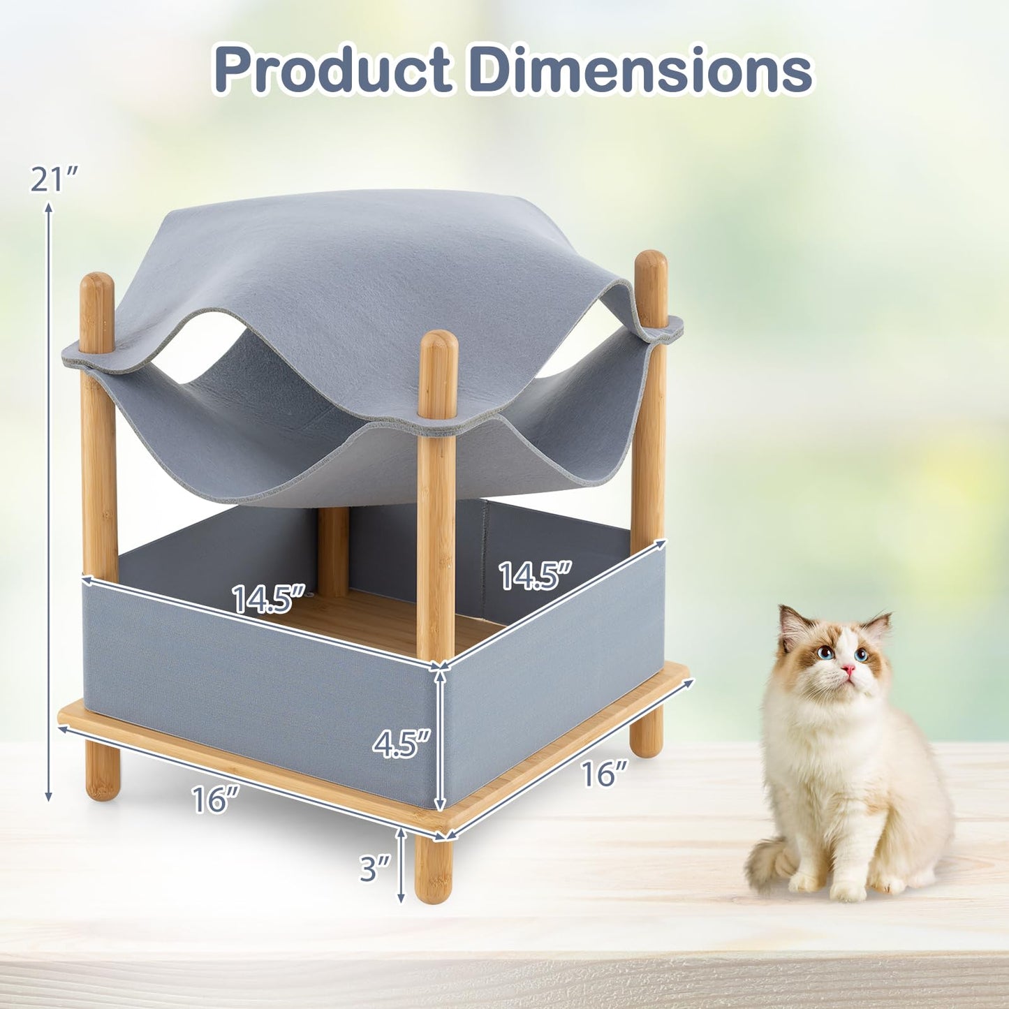 Tangkula Elevated Cat Hammock Bed