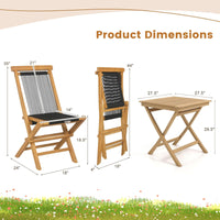Tangkula 3-Piece Patio Bistro Set