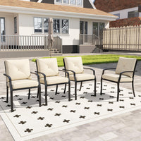 Tangkula Metal Outdoor Dining Chair Set of 2