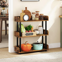 Tangkula 3-Tier Bookshelf Multipurpose Wood Standing Display Rack(1/2)