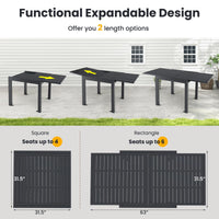 Tangkula 7 Pieces Outdoor Dining Set for 6 with Expandable Table