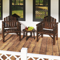 Tangkula Outdoor Wood Armchair Wooden Patio Dining Chair with Armrests