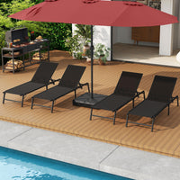 Tangkula Lot de 2 chaises longues d'extérieur Tangkula pour terrasse