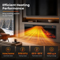 Tangkula 36/40 Inch Recessed Electric Fireplace
