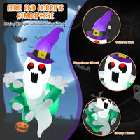 Tangkula 3.6 FT Halloween Inflatable Ghost Broke Out from Window