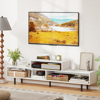 Tangkula 3 Cubby TV Stand for TVs up to 70" Entertainment Center