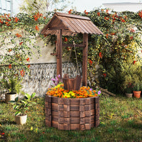 Jardinière décorative en forme de puits Tangkula pour l'extérieur (22" x 22" x 45")