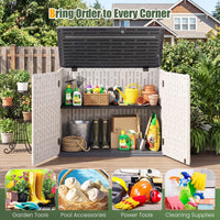 Tangkula Large Outdoor Storage Cabinet for Gardening Tools Cushions