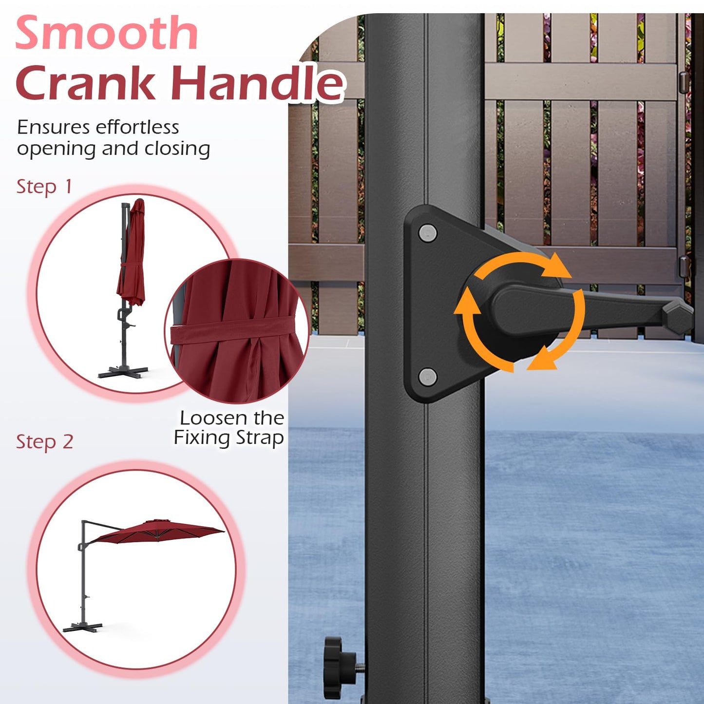 Tangkula 10ft Patio Umbrella Offset Cantilever Outdoor Umbrella(10 x 10 x 8.3 ft)