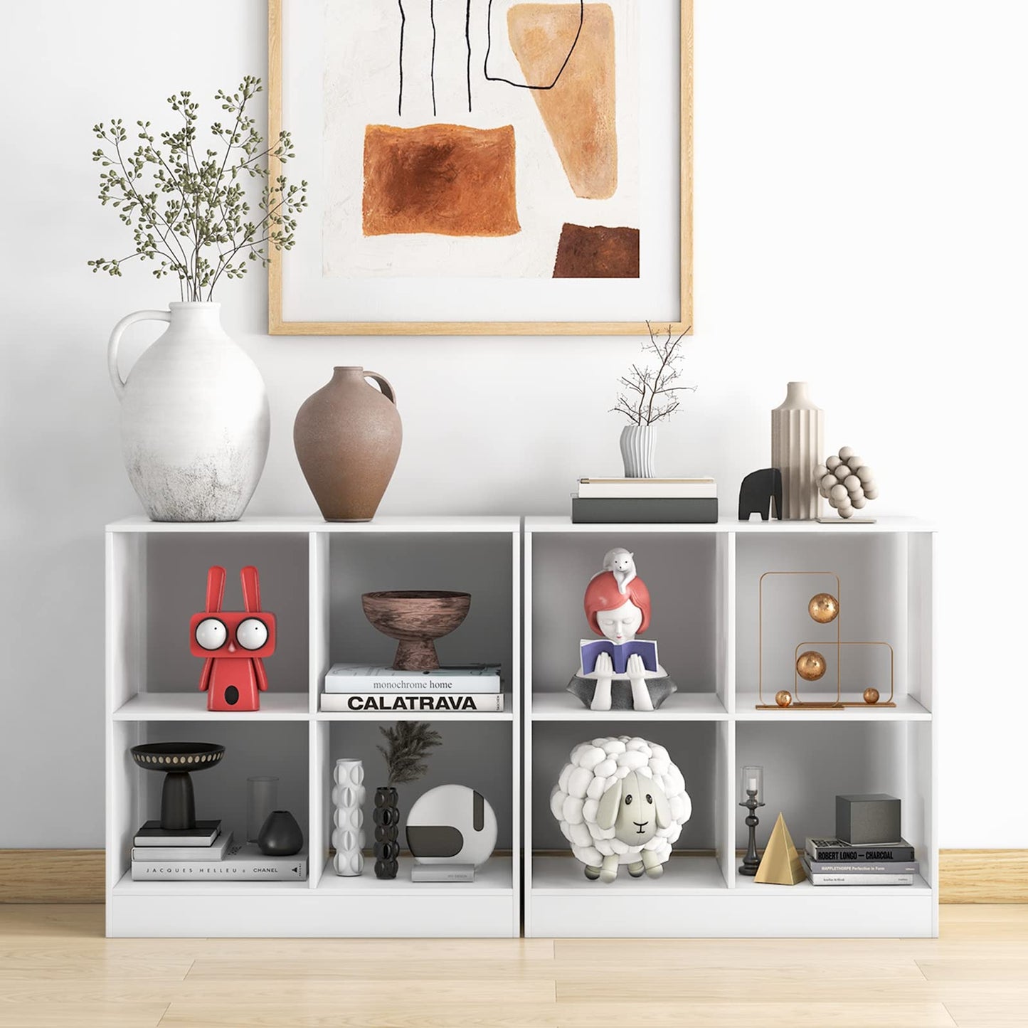 Tangkula 4-Cube Bookcase, Freestanding Open Bookshelf for Living Room Kids Room